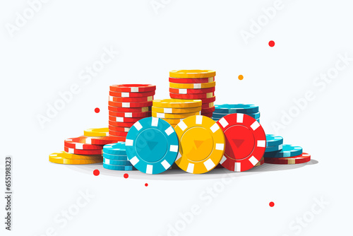 Casino Chips vector flat minimalistic isolated vector style illustration