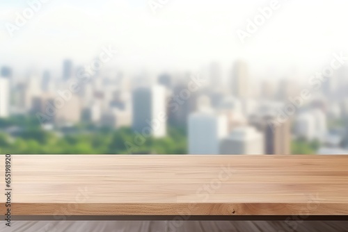 Wood Table Top With Blurred Office Interior Background Mockup .   oncept Wood Table  Blurred Office Interior  Background  Mockup