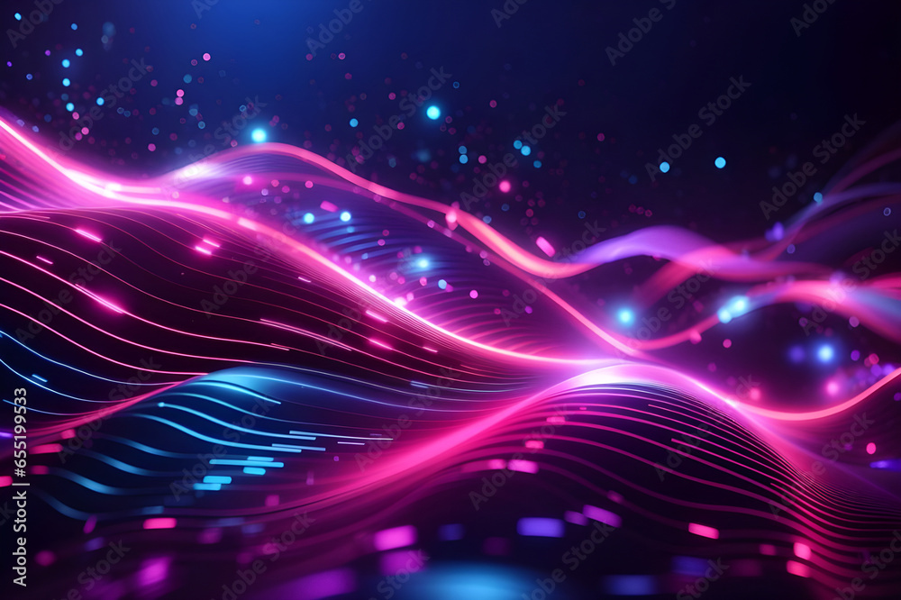 abstract glowing lines with bokeh effect, futuristic technology background abstract glowing lines with bokeh effect, futuristic technology background