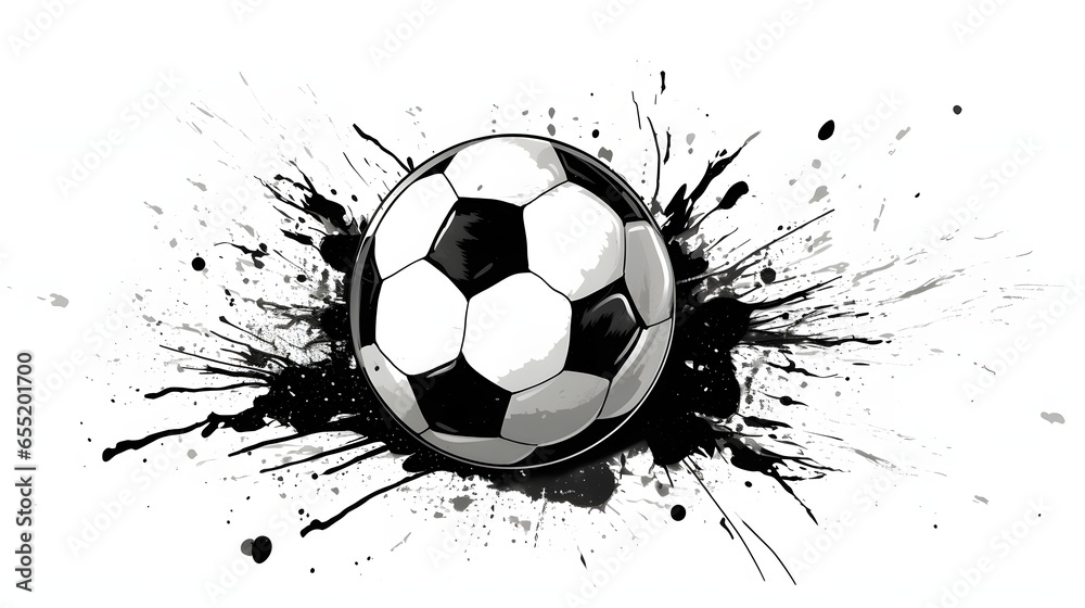 Fototapeta premium soccer ball on black
