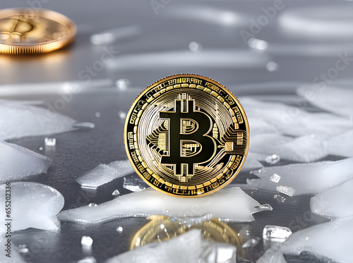 Frozen cryptocurrency frosty ice reveals hightec.