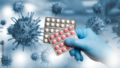 Pills against virus. Bliste...