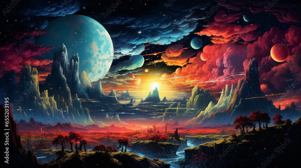 Obraz premium space landscape ai generated