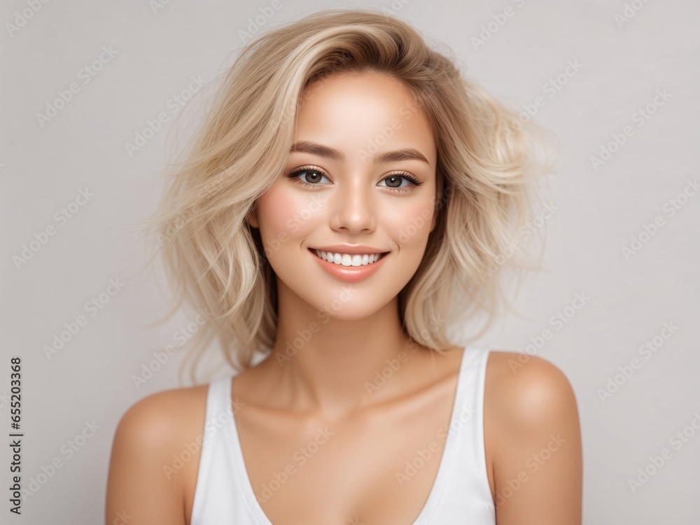 Portrait of a Happy Woman with a Focus on Skincare and Dental Care,Confident Smile,Dental Beauty,Healthy Glow,Cosmetics Confidence,Skin and Teeth Portrait of a Happy Woman with a Focus on Skincare and Dental Care,Confident Smile,Dental Beauty,Healthy Glow,Cosmetics Confidence,Skin and Teeth