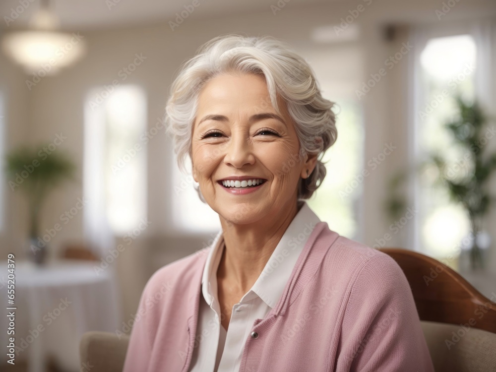 Smiling Portrait of a Happy Senior Woman in a Nursing Home,Joyful Senior Living,Aging Gracefully,Elderly Well-Being,Senior Contentment,Nursing Home Residence Smiling Portrait of a Happy Senior Woman in a Nursing Home,Joyful Senior Living,Aging Gracefully,Elderly Well-Being,Senior Contentment,Nursing Home Residence