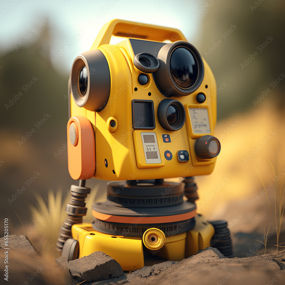 Fototapeta premium yellow robot artificial intelligence modern Generative AI