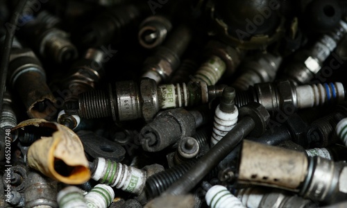 Lots of old spark plugs in the pickup.