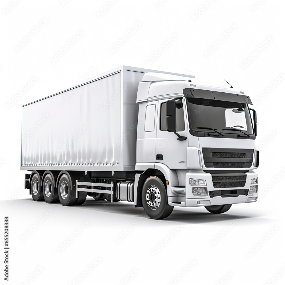 Cargo truck isolated on a white background