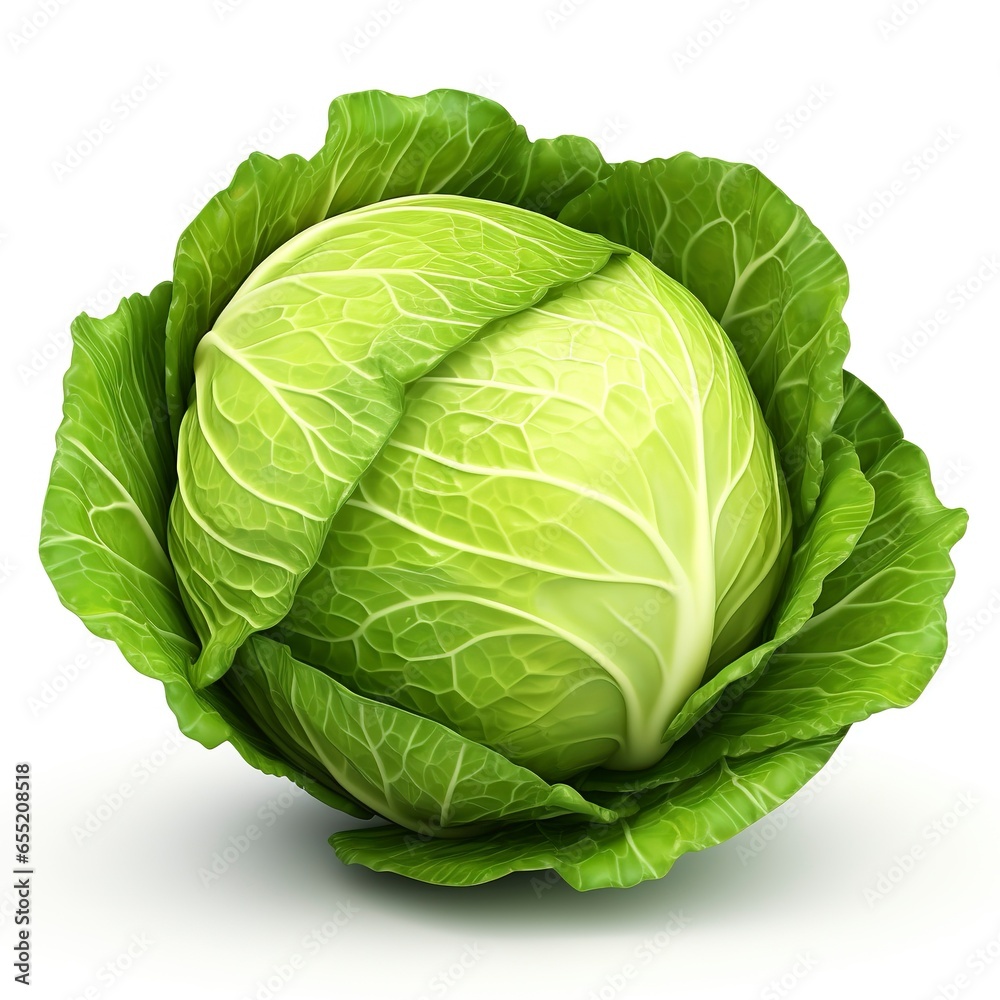 Fototapeta premium Healthy cabbage isolated on a white background