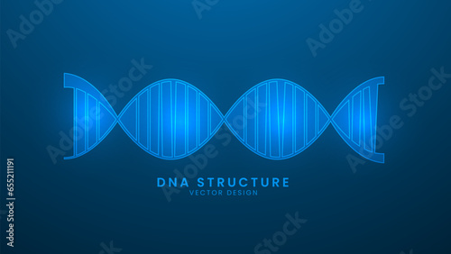 DNA structure information molecule. Healthcare and medicine concept. Vector illustration with light effect and neon
