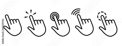 Hand cursor icon. Hand click icon. Cursor icon, vector illustration
