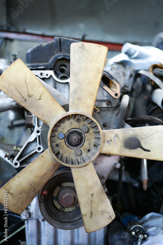 Fan blades of a rear-wheel-drive combustion engine