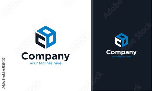 CB cube shaped logo initial design