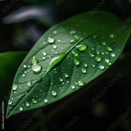 leaf with water drops