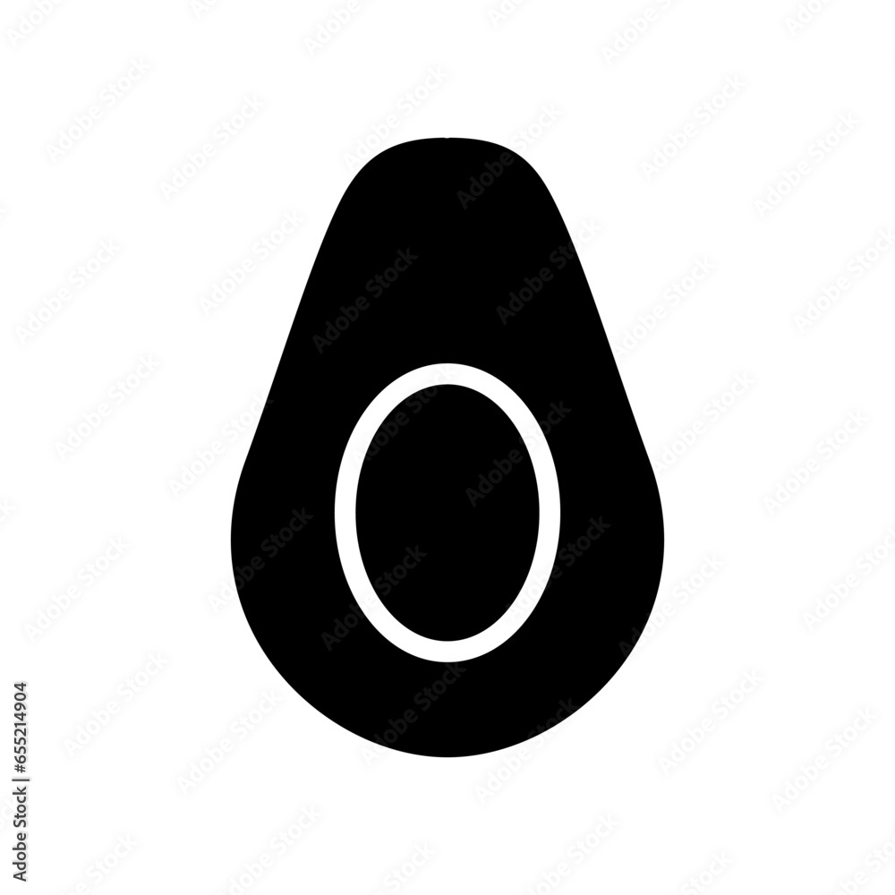 Avocado glyph vector icon isolated. Avocado stock vector icon for web, mobile app and ui design Avocado glyph vector icon isolated. Avocado stock vector icon for web, mobile app and ui design