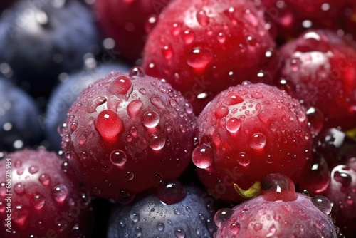 glistening droplets on juicy berries