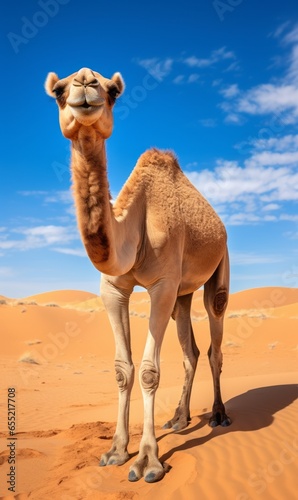 desert and sand ship brown camel in the Sahara safari wild animals