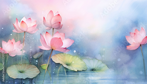 pink lotus watercolor background