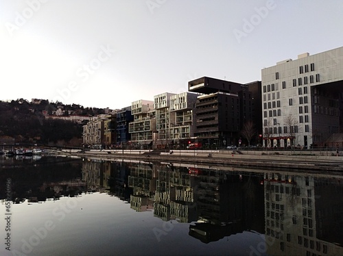 Confluences district, new town and modern part of city of Lyon, France photo