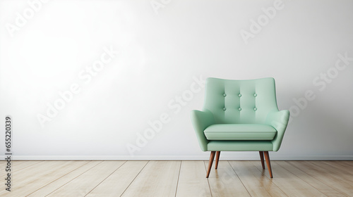 Green and white armchair