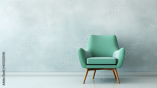 Green and white armchair