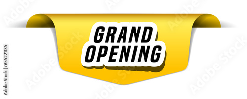 Colorful vector flat design banner grand opening. This sign is well adapted for web design.