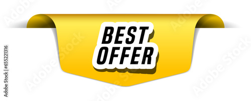 Colorful vector flat design banner best offer. This sign is well adapted for web design.