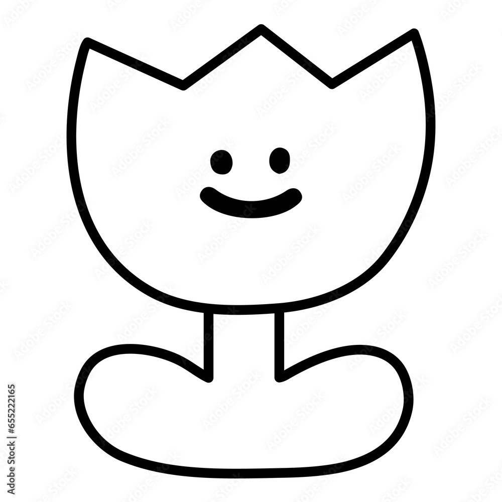 Flower outline for spring and summer, nature and garden, cartoon, mascot, tattoo, floral sticker, colouring book for kids and adults, brand logo, icon, decorations, fabric print, ads, plant Flower outline for spring and summer, nature and garden, cartoon, mascot, tattoo, floral sticker, colouring book for kids and adults, brand logo, icon, decorations, fabric print, ads, plant