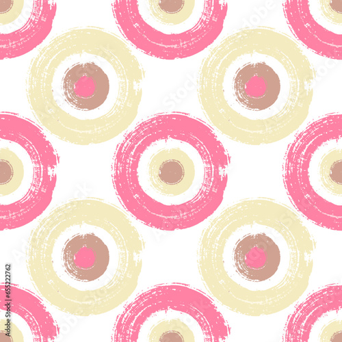 Painted round shapes seamless pattern graphic design.