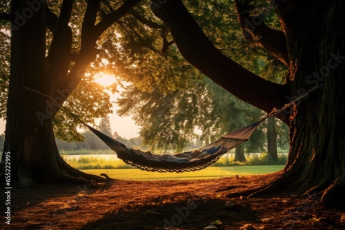 a hammock resting between two trees © Alfazet Chronicles