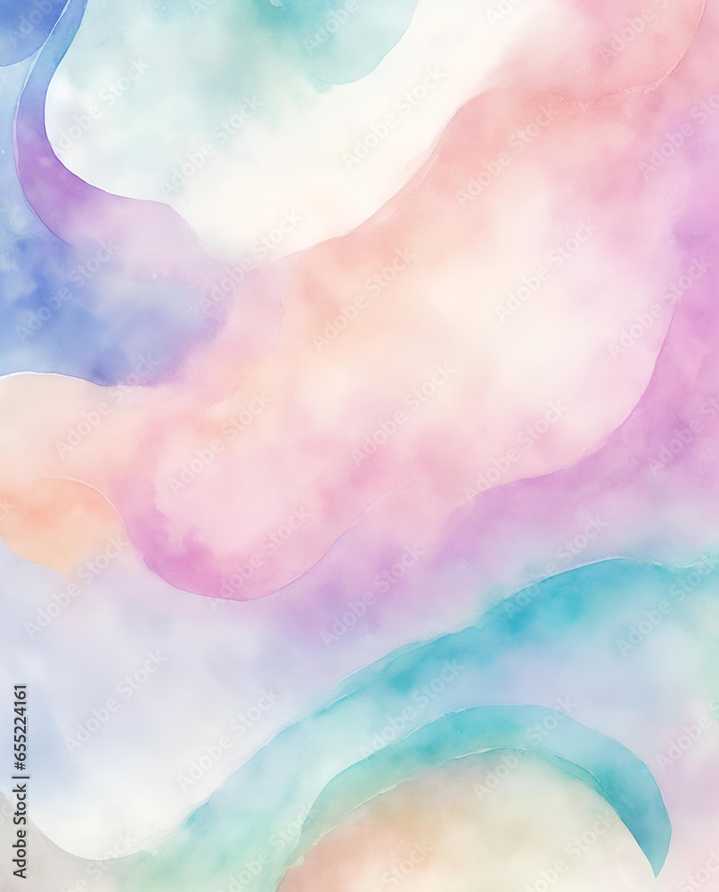 Abstract watercolor background with waves. AI