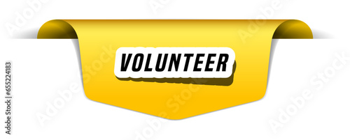 Colorful vector flat design banner volunteer. This sign is well adapted for web design.