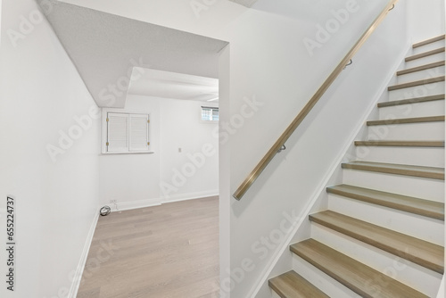 basement staircase modern white emtpy
