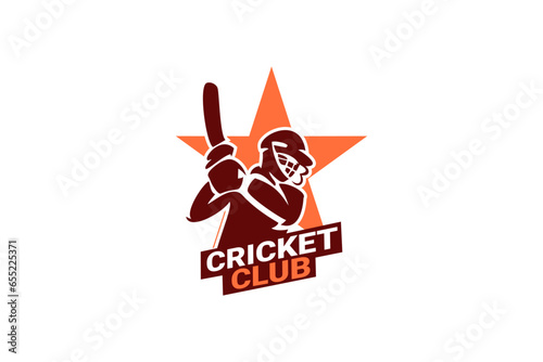 Cricket Logo or football club sign Badge. Cricket logo with shield background vector design. Vector illustration. 