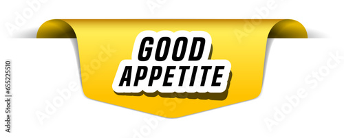 Colorful vector flat design banner good appetite. This sign is well adapted for web design.