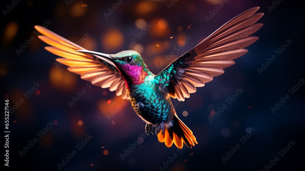 Fototapeta premium hummingbird in motion in flight
