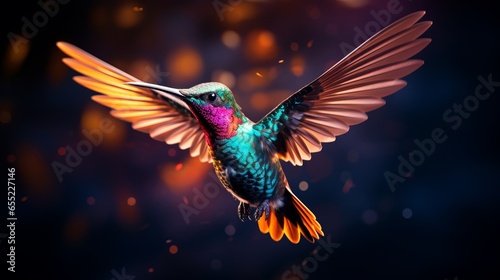 hummingbird in motion in flight © Nicolas Swimmer
