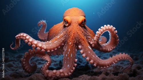 octopus in beautiful light with natural habitat