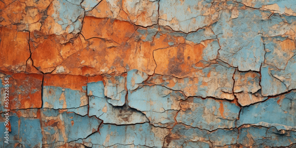 Obraz premium Texture of cracked paint. Dried oil paint color.