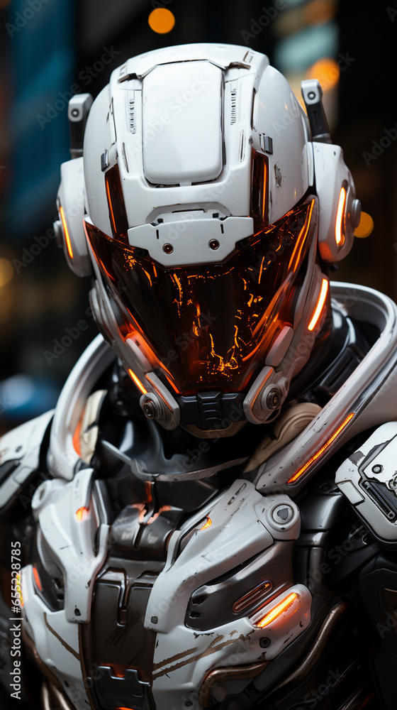 Futuristic Elegance: Neon Armor Portrait. Elegance meets futurism in this portrait featuring neon-lit armor, symbolizing the blend of style and technology. A striking futuristic vision. Futuristic Elegance: Neon Armor Portrait. Elegance meets futurism in this portrait featuring neon-lit armor, symbolizing the blend of style and technology. A striking futuristic vision.