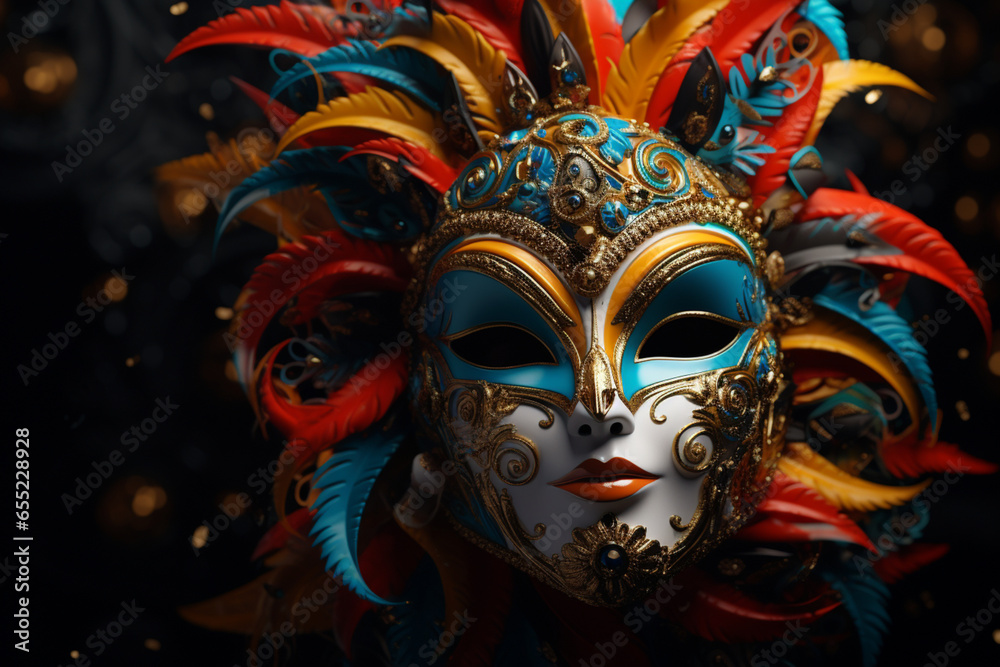 Venetian carnival masks, Generative AI