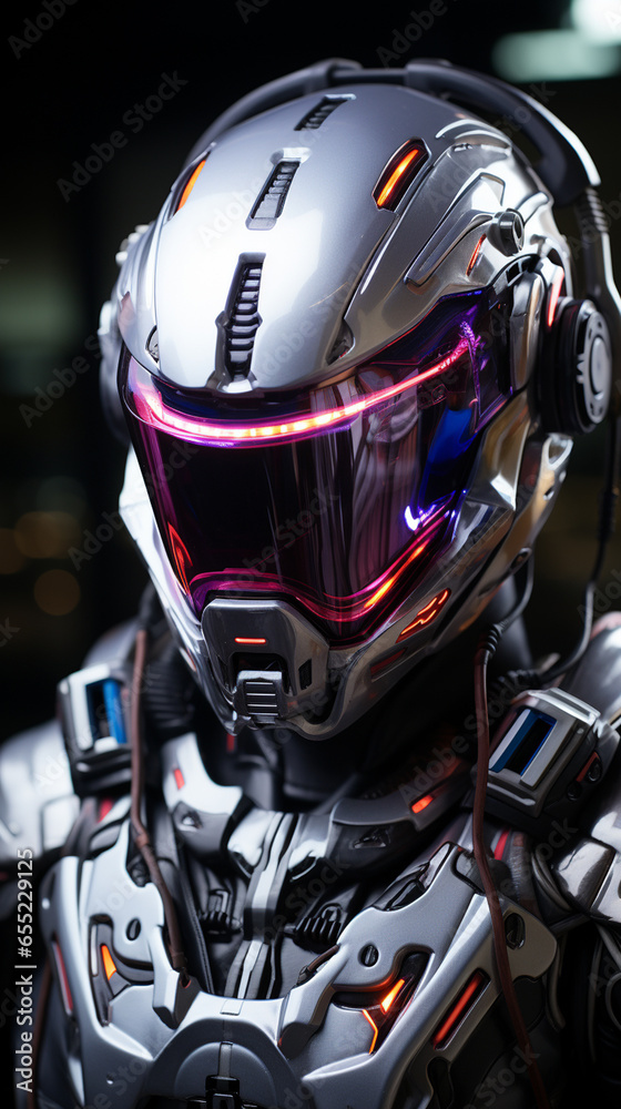 Futuristic Elegance: Neon Armor Portrait. Elegance meets futurism in this portrait featuring neon-lit armor, symbolizing the blend of style and technology. A striking futuristic vision. Futuristic Elegance: Neon Armor Portrait. Elegance meets futurism in this portrait featuring neon-lit armor, symbolizing the blend of style and technology. A striking futuristic vision.