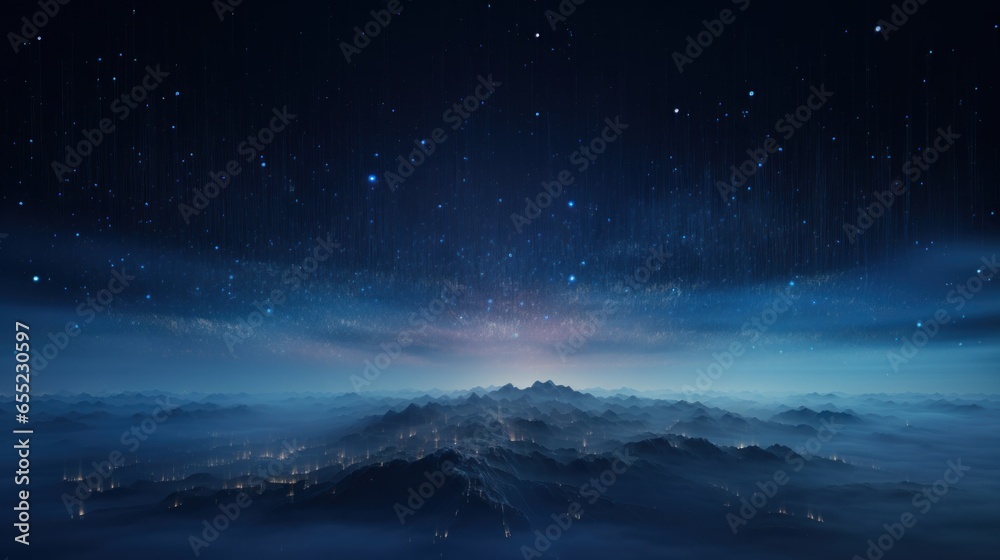 Fog with Data Particles Wallpaper Background