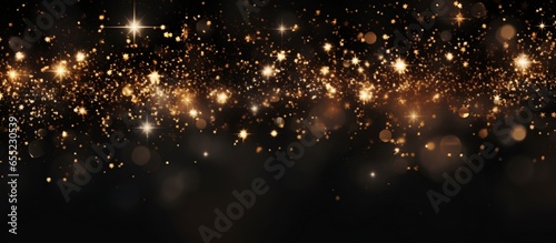 Dreamy and Festive Mood with Shining Gold Stars on Black  AI Generated