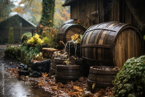 collection of rainwater in a barrel outdoors © Alfazet Chronicles