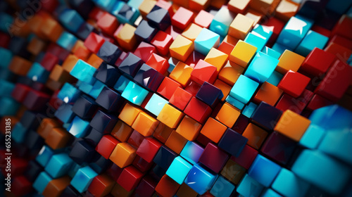 A mosaic of colored cubes