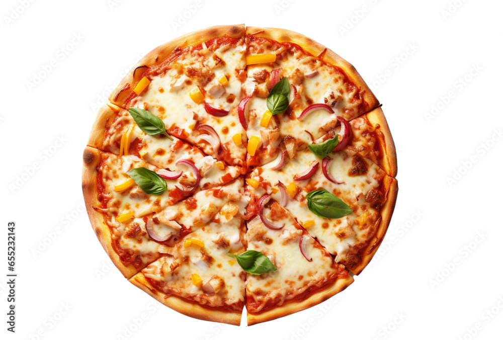 Delicious cheese and pepperoni pizza.