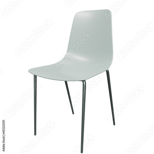 green plastic chair