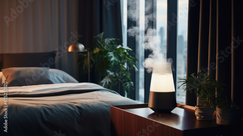 A sleek air humidifier enhancing comfort in a contemporary living space photo