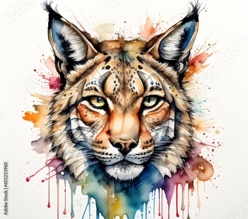 Lynx head tattoo. Generative ai